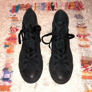 All black high top converse